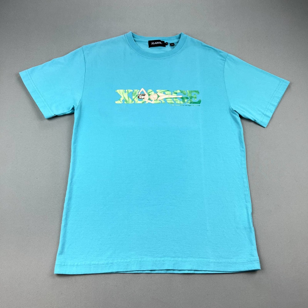 XLarge T-Shirt Adult Small Blue Beach Bikini Lady Skater Streetwear Los Angeles